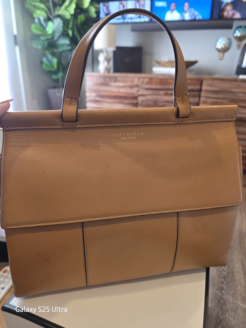 Tory Burch Tan Leather Top-Handle Satchel